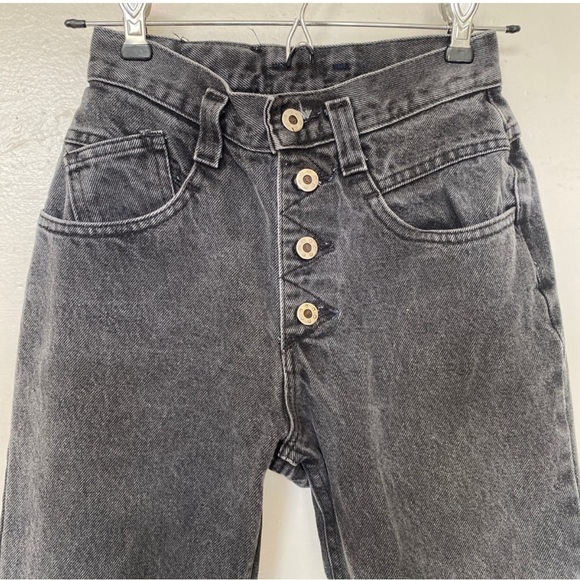 Lee Denim - Vintage 1990s Lee Gray Button Front Detail Denim Jeans